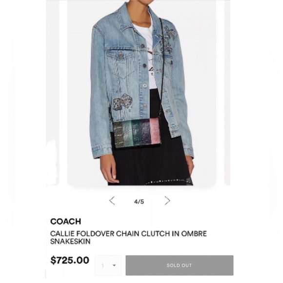 ๐๐๐๐๐ | ๐๐ฃ๐๐ฆ๐ช๐ ๐๐๐ฃ๐! โจ Callie Foldover Chain Clutch In Ombre Snakeskin - Picture 5 of 5